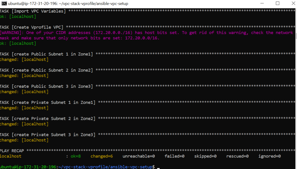 executing ansible playbook